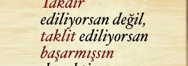 Varsınlar Taklit Etsinler…